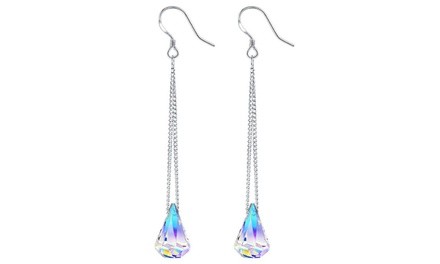 Aurora Borealis Crystal Drop Earrings Made with Swarovski Elements by Mina Bloom
