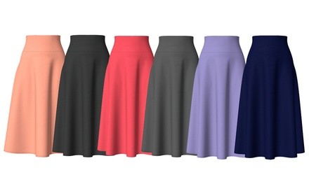 VKY & CO Midi A-Line Skirts with Pockets. Plus Sizes Available.