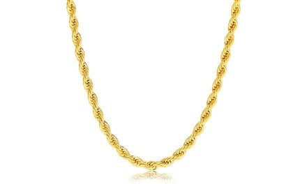 4mm Italian 10K Gold Rope Men's Chain