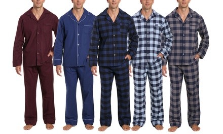 Noble Mount Men's Premium Cotton Flannel Pajama Set