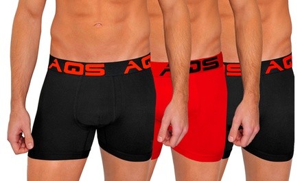 AQS Men's Classic Colorful Boxer Briefs (3-Pack)