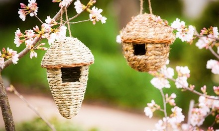 Woven Roosting Pocket and Bird House (2-Pack)