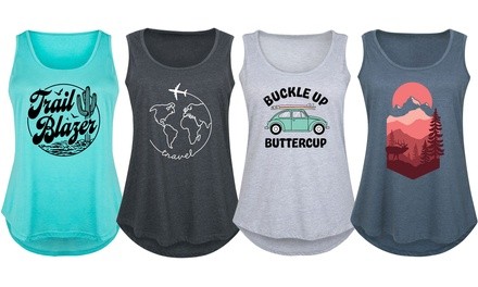 Instant Message: Women's Adventure Summer Tanks in Plus Sizes