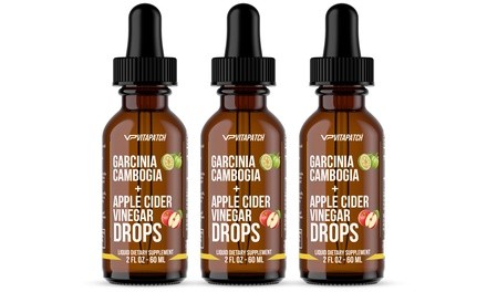 VitaPatch Apple Cider Vinegar with Garcinia Cambogia Weight Management Drops (2 Fl. Oz.; 1- 2- or 3- Pack)