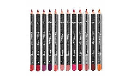 12Pcs Waterproof Lipstick Long Lasting Matte Lipliner Pencil Lip Pen 