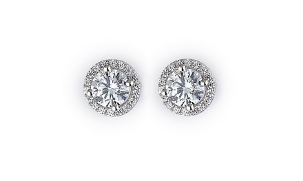 Sterling Silver & Crystal Stud Earring 