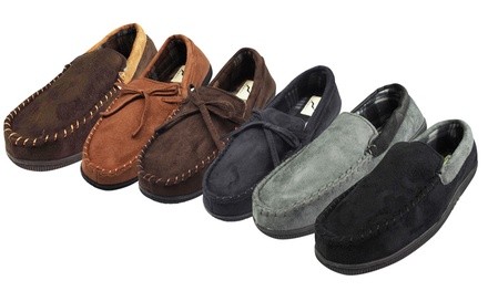 Norty Men's Memory Foam Moccasin Slippers