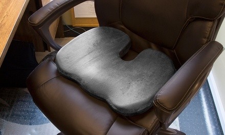 Bluestone Contoured Memory-Foam Coccyx Seat Cushion with Plush Cover