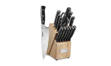 Cuisinart Forged Triple Rivet Cutlery Set with Block (15-Piece)