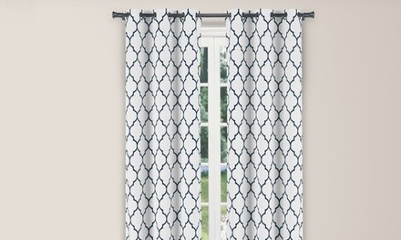 Printed Geometric Darkening Window Curtain Set (2-Piece)