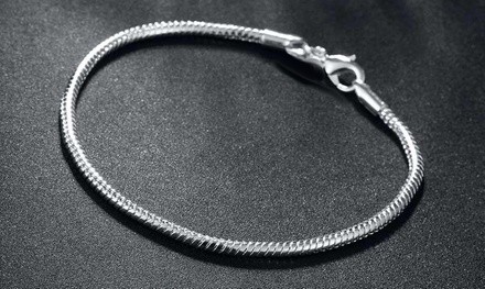 Italian Made Sterling Silver Snake Bracelet by Verona