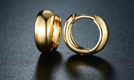 Women's Plain Huggie-Hoop Earrings