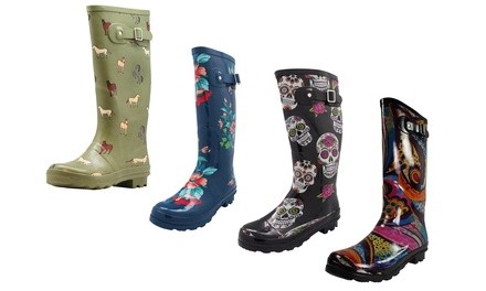 Norty Women's Hurricane Wellie Waterproof Hi-Calf Rainboots