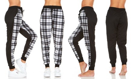 Women's Plaid Jogger Pants with Pockets