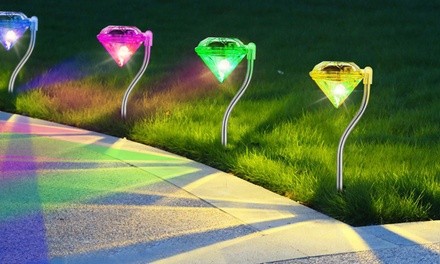 Color Changing LED Diamond Stake Solar Lights (4 or 8 Pack)