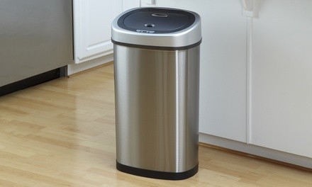 Nine Stars 13.2-Gallon Stainless Steel Touch-Free Sensor Trash Can