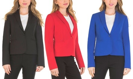 Velucci Blazers for Women One Button Classic Blazer with Full Lining