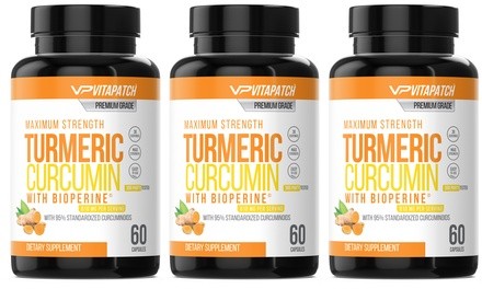 Premium Grade Turmeric Curcumin 95% with BioPerine Black Pepper Extract (1-, 2-, or 3-Pack)