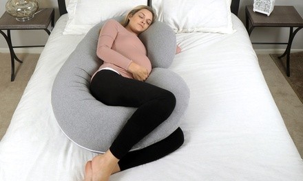 PharMeDoc Full Body Maternity and Pregnancy Pillow with Jersey Cover