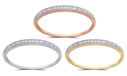 Diamond Accent Band in 10K Solid Gold by Brilliant Diamond