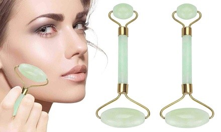 SureCure Double-Sided Natural Jade Face Massage Roller (2-Pack)