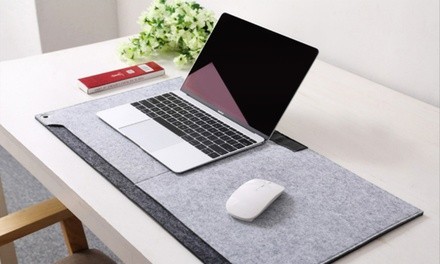 Trend Matters Soft Felt Desktop Mouse Pad with Storage Pockets and Pen Holder