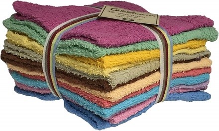 12 Pcs Assorted colors Washcloths Size 12