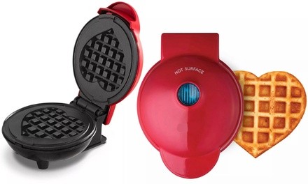 Heart-Shaped Mini Waffle Maker with Gift Box (2-Pack)