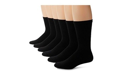 6 Pair Men's Cotton Crew Socks Pack - EVERLAST - Shoe Size 6-12