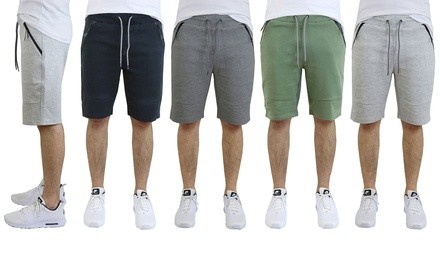 Men's Tech-Fleece Shorts with Zipper Pockets (3-Pack; S-XL)