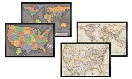 Magnetic Travel Maps (2-Pack; USA & World Maps)