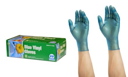 Non-Medical Disposable Blue Vinyl Gloves (Medium, Large and X-Large) 100-Pack