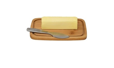 Bamboo Butter Dish With Dome Lid Cheese Server (4310)