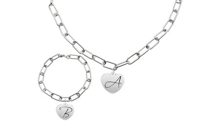 Oval Link Initial Jewelry Collection by Pink Box