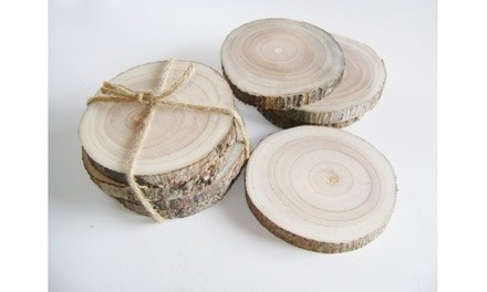 Natural White Birch Wood Coasters (4 Pack)