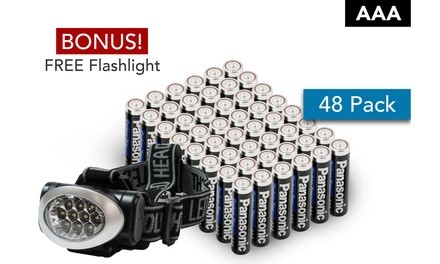 Panasonic AAA Heavy Duty 48 PACK BOUNS  HEAD LIGHT FLASHLIGHT!!!