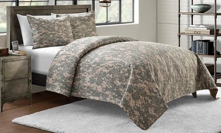 Cozy Home Camouflage Print Quilt Set (3-Piece)