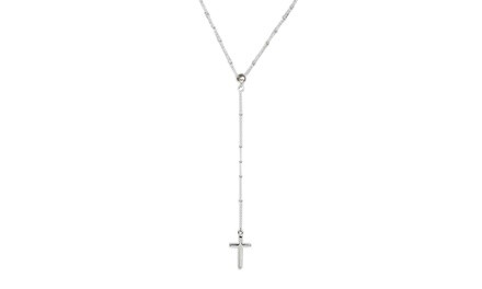 Italian made Rosary Necklace in Sterling Silver by Verona