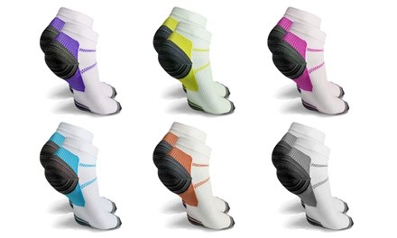 Unisex Plantar Fasciitis Ankle-Length Compression Socks (6 Pairs)