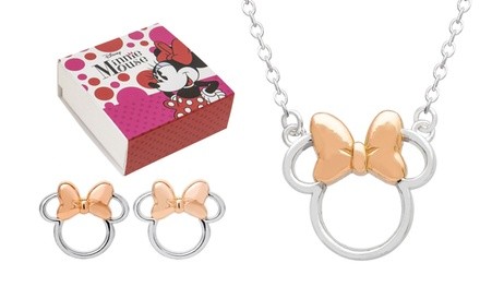 Disney's Minnie Mouse Sterling Silver Stud Earrings or Necklace