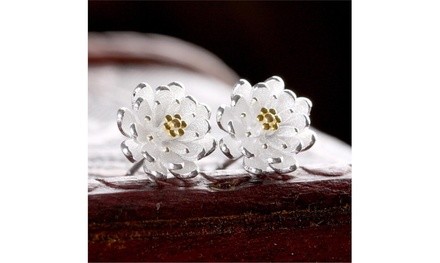 925 Sterling Silver Plated Sunflower Earrings