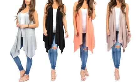 Women's Sleeveless Summer Cardigans (2-Pack). Plus Sizes Available.