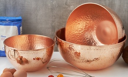 Old Dutch Copper Beating and Mixing Bowls (1- or 3-Pack) 