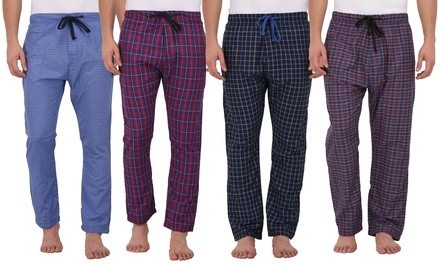 EZI Men's Plaid Cotton-Blend Drawstring Pajama Lounge Pants (S-XL)