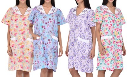 Women's Snap-Up Cotton House Dress 