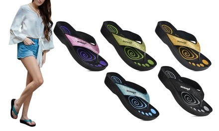 Aerosoft Glitterrati Women's Arch-Support Flip Flops