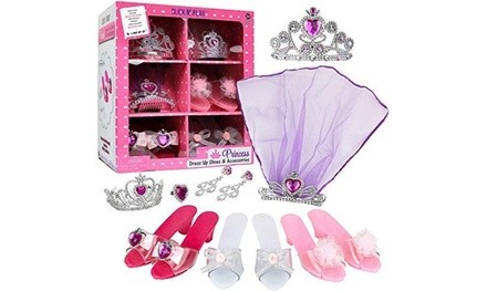 Girls Princess Fashion Dress Up Set, High Heels, Earrings, Ring and Accessories