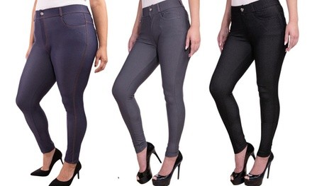 Women's Jeggings with Pockets (3-Pack). Plus Sizes Available.