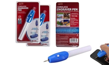 Cordless Engraver Pen for Jewelry, Metal, Wood, Glass, Leather, and Plastic (2-Pack)