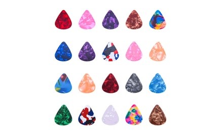 20 Pcs Stylish Colorful Celluloid Guitar Picks Bass/Ukulele Picks